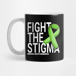 fight the stigma green ribbon In May We Wear Green Mental Health Awareness Mug